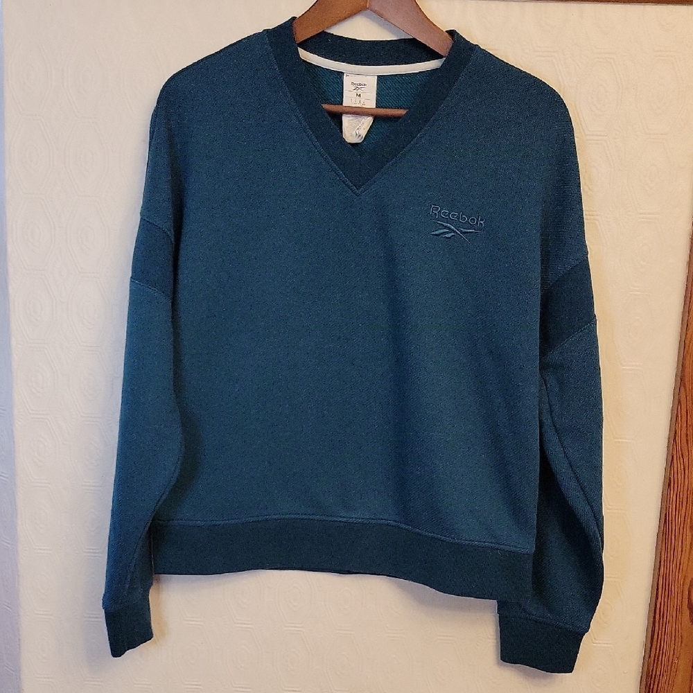 Reebok Teal Green V-Neck Sweater - Picture 2 of 5